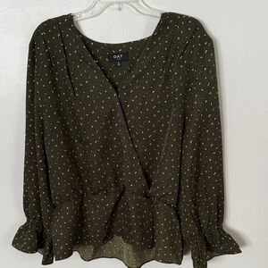 NWOT Women's OAT New York Olive Green Blouse